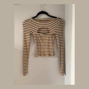 Long sleeve, tight fitted stripped shirt